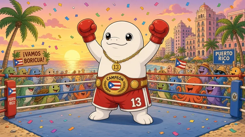 Beluga #013 celebrating with a championship belt