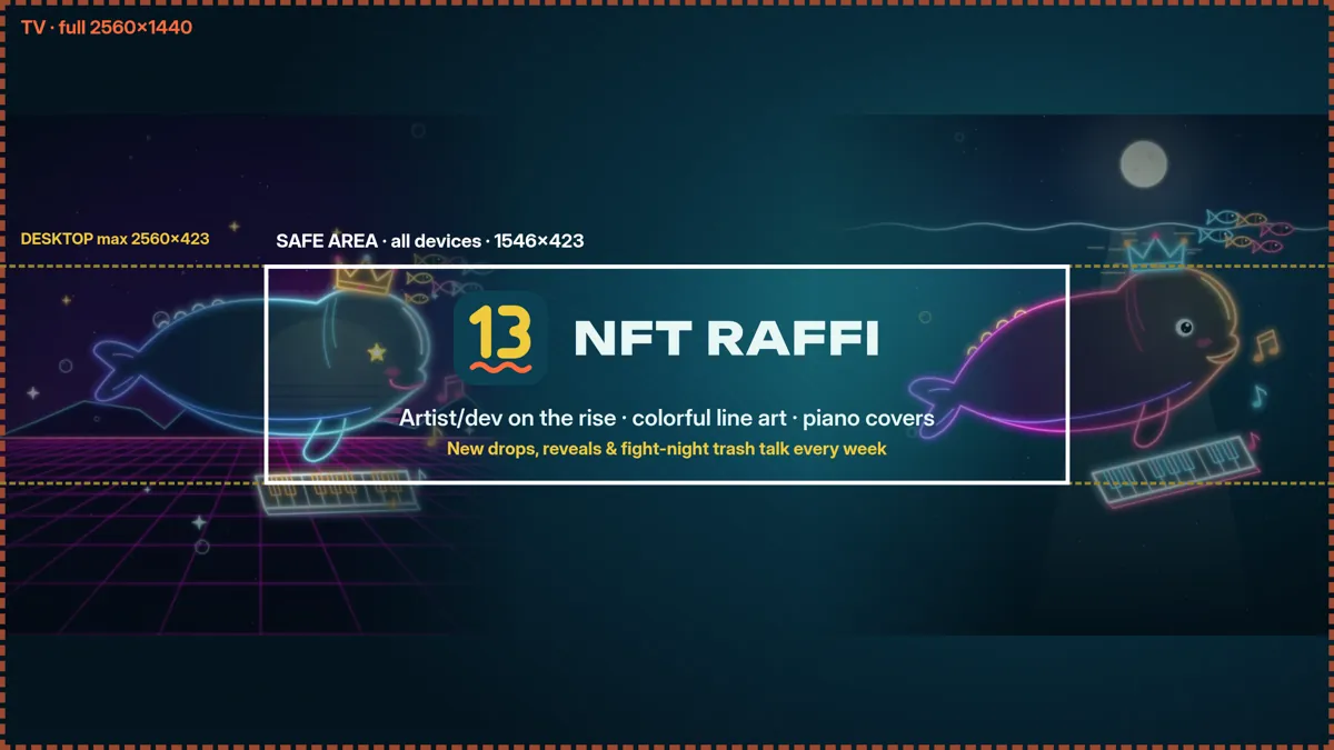 YouTube banner with safe area guide